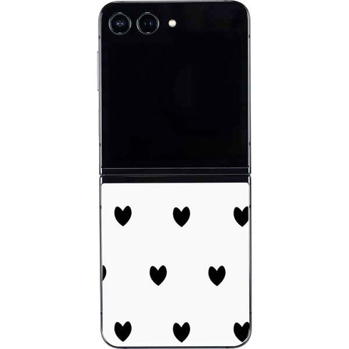 White and Black Hearts Galaxy Z Flip5 5G Skin