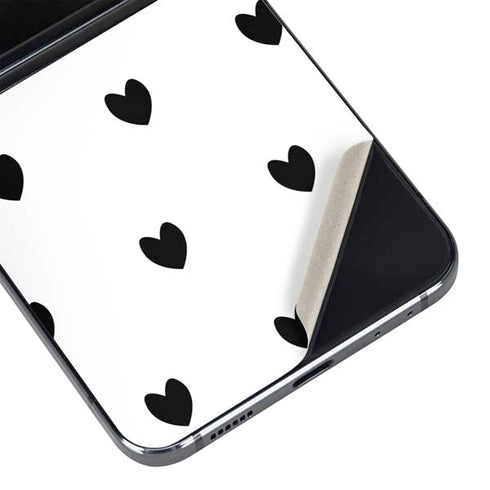 White and Black Hearts Galaxy Z Flip5 5G Skin