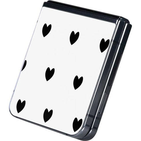 White and Black Hearts Galaxy Z Flip5 5G Skin