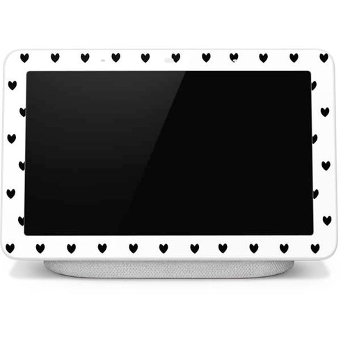 White and Black Hearts Google Home Hub Skin