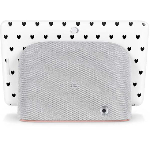 White and Black Hearts Google Home Hub Skin