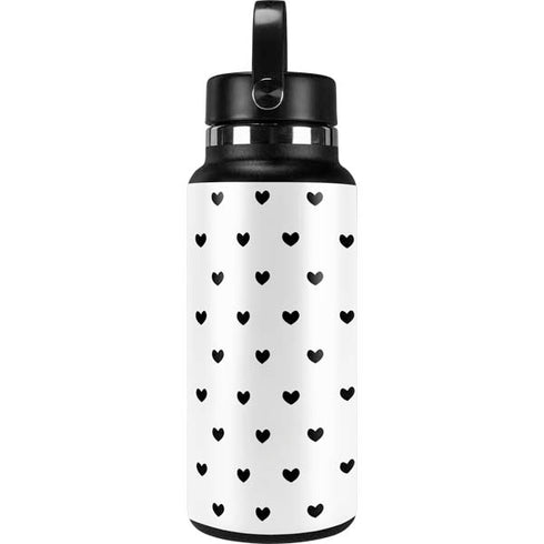 White and Black Hearts Hydro Flask 32oz Wide Mouth Skin