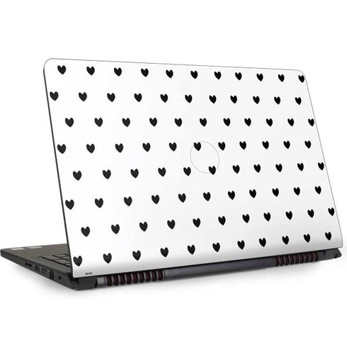 White and Black Hearts Dell Inspiron Skin