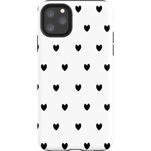White and Black Hearts iPhone 11 Pro Max Impact Case