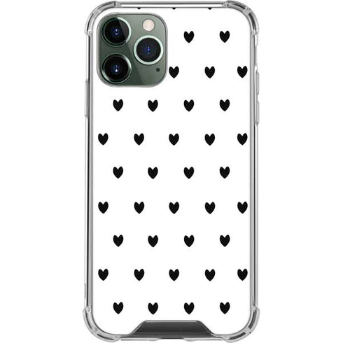 White and Black Hearts iPhone 11 Pro Max Clear Case