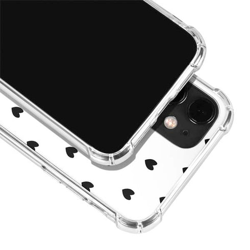 White and Black Hearts iPhone 12 Clear Case