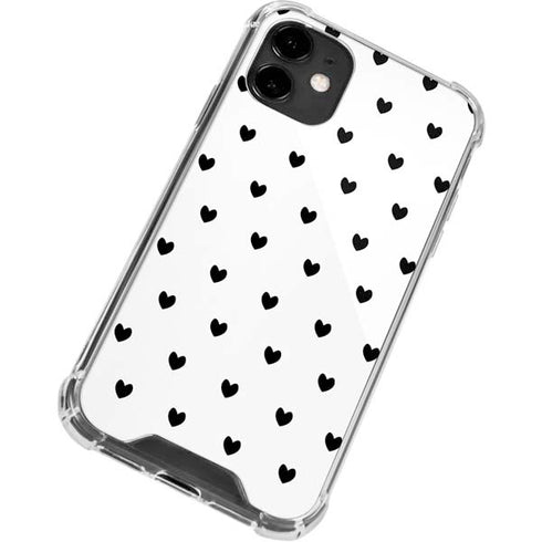 White and Black Hearts iPhone 12 Clear Case