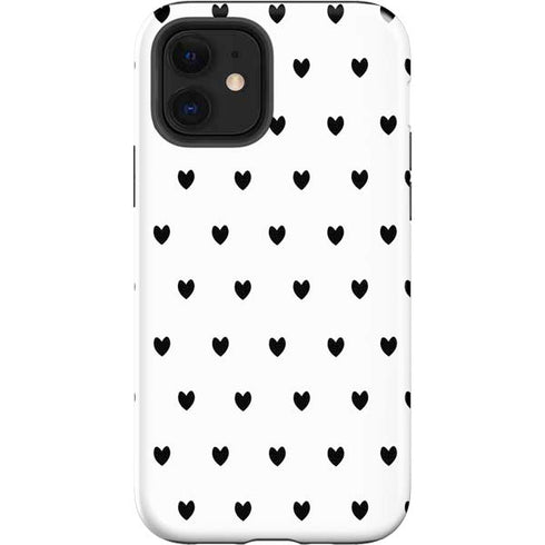 White and Black Hearts iPhone 12 Impact Case