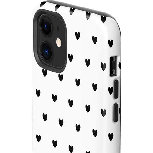 White and Black Hearts iPhone 12 Impact Case