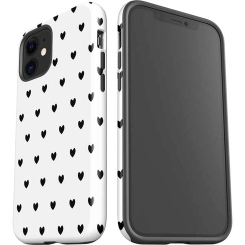 White and Black Hearts iPhone 12 Mini Impact Case