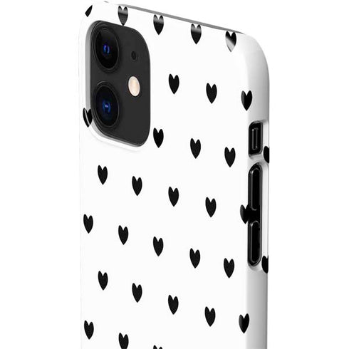 White and Black Hearts iPhone 12 Mini Lite Case