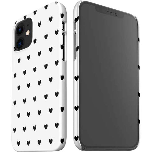 White and Black Hearts iPhone 12 Mini Lite Case