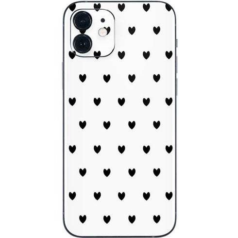 White and Black Hearts iPhone 12 Mini Skin
