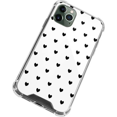White and Black Hearts iPhone 12 Pro Clear Case