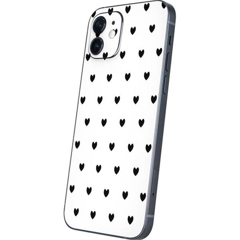 White and Black Hearts iPhone 12 Skin