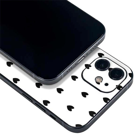 White and Black Hearts iPhone 12 Skin
