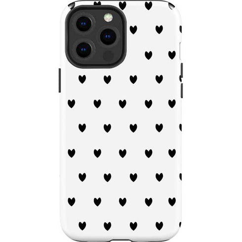 White and Black Hearts iPhone 13 Pro Max Impact Case