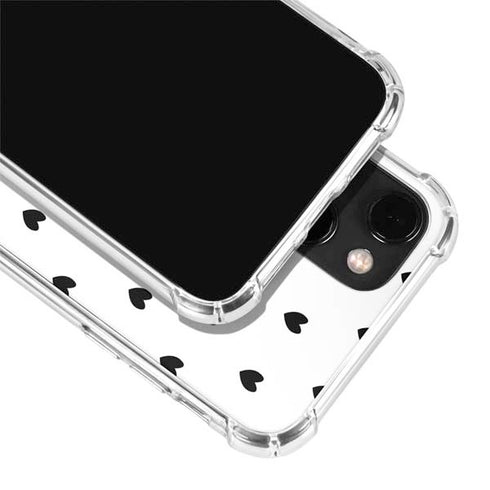 White and Black Hearts iPhone 14 Clear Case