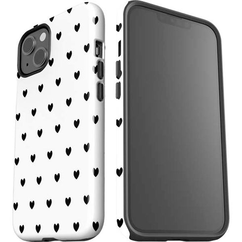 White and Black Hearts iPhone 15 Impact Case