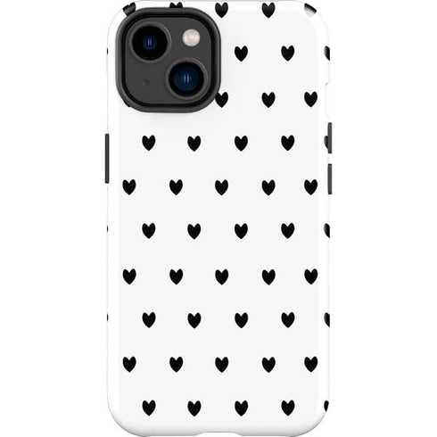White and Black Hearts iPhone 14 Plus Impact Case