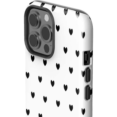 White and Black Hearts iPhone 15 Pro Max Impact Case