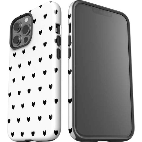 White and Black Hearts iPhone 15 Pro Max Impact Case