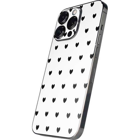 White and Black Hearts iPhone 14 Pro Skin
