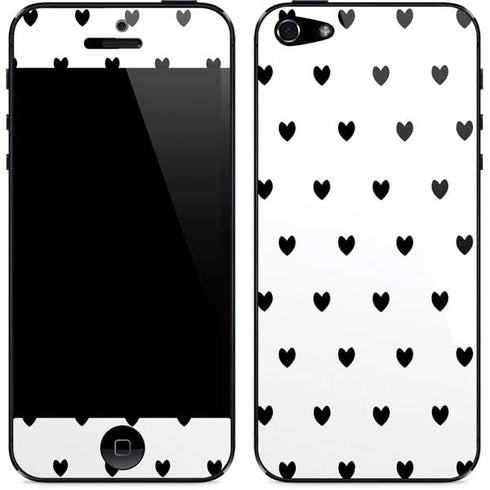White and Black Hearts iPhone 5/5s/5SE Skin