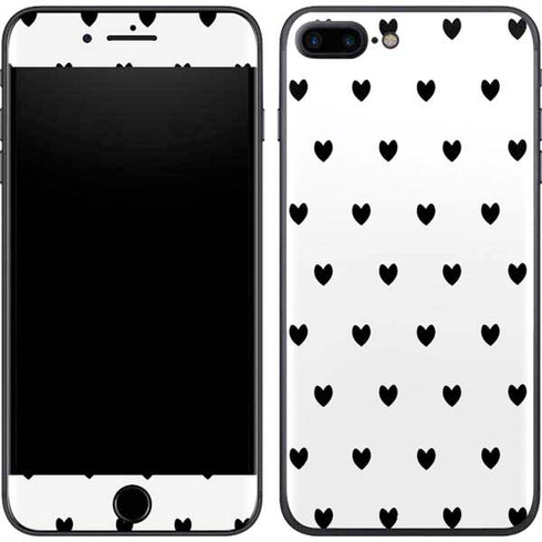 White and Black Hearts iPhone 8 Plus Skin