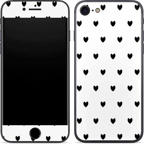 White and Black Hearts iPhone 8 Skin