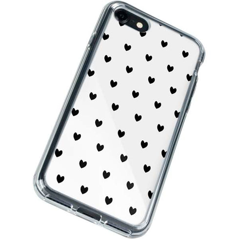 White and Black Hearts iPhone SE (2nd & 3rd Gen) Clear Case