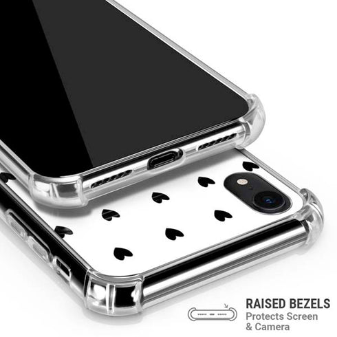 White and Black Hearts iPhone XR Clear Case