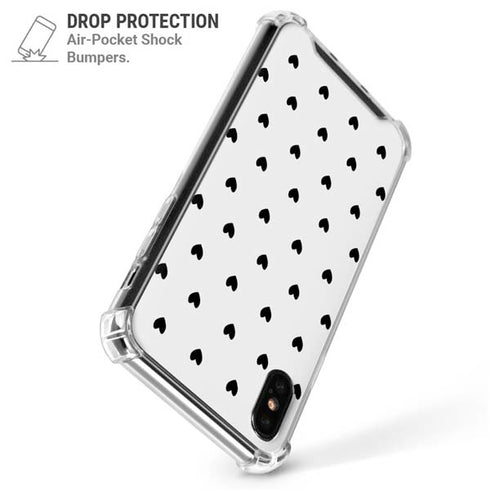 White and Black Hearts iPhone XS Max Clear Case