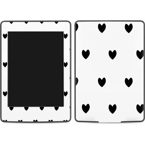 White and Black Hearts Amazon Kindle Skin