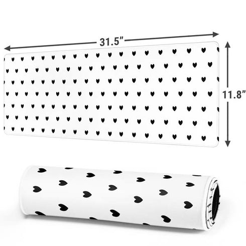 White and Black Hearts Gaming Mouse Pad