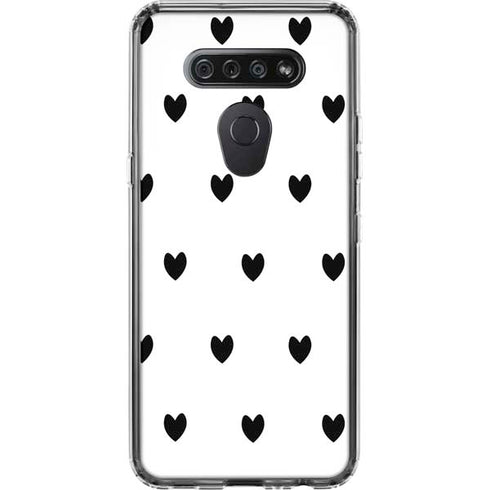 White and Black Hearts LG K51/Q51 Clear Case