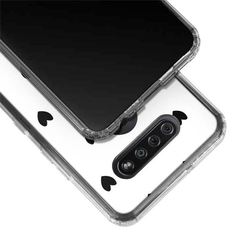White and Black Hearts LG K51/Q51 Clear Case
