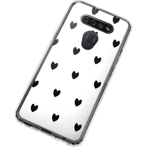 White and Black Hearts LG K51/Q51 Clear Case