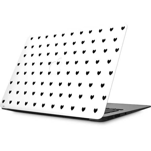 White and Black Hearts Apple MacBook Skin