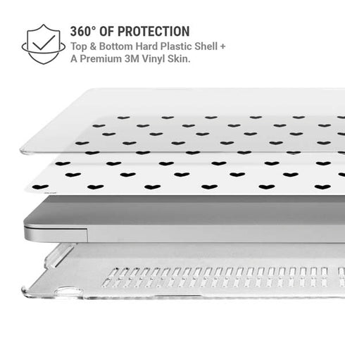 White and Black Hearts MacBook Air 13in M1 (2021) Case plus Skin