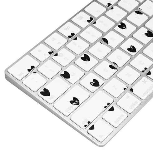 White and Black Hearts Magic Keyboard Skin