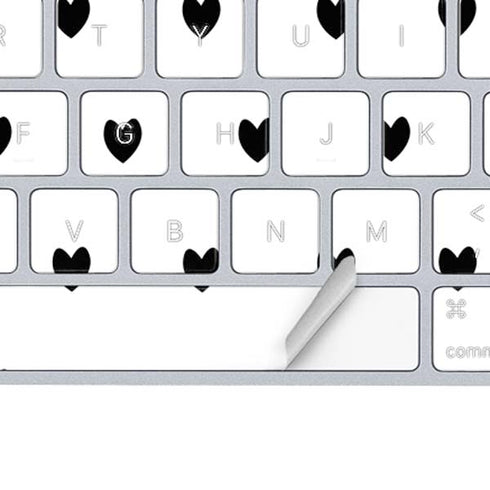 White and Black Hearts Magic Keyboard Skin
