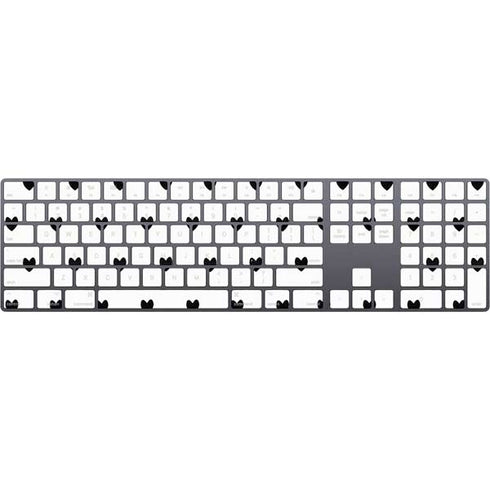 White and Black Hearts Magic Keyboard with Numeric Keypad Skin