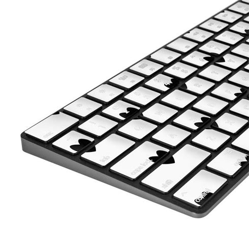 White and Black Hearts Magic Keyboard with Numeric Keypad Skin