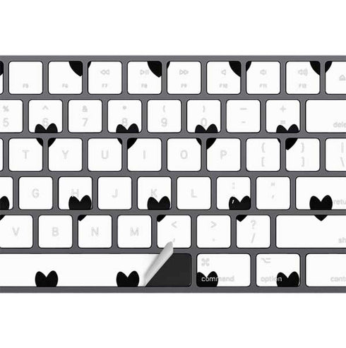 White and Black Hearts Magic Keyboard with Numeric Keypad Skin