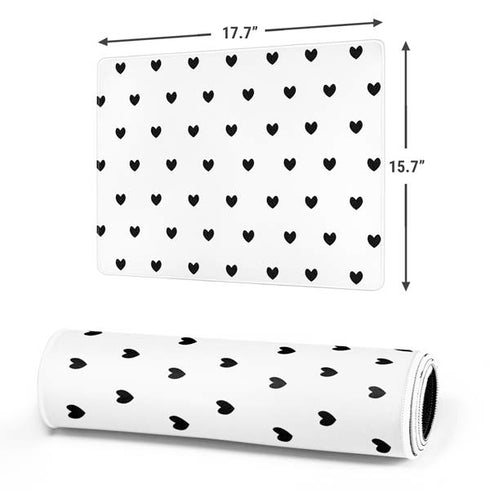 White and Black Hearts Gaming Mouse Pad