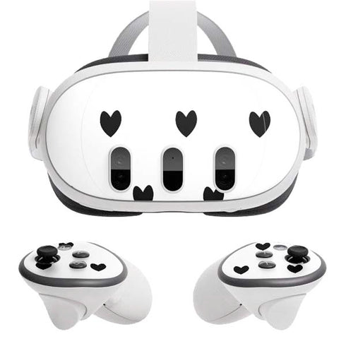 White and Black Hearts Meta Quest 3 Skin