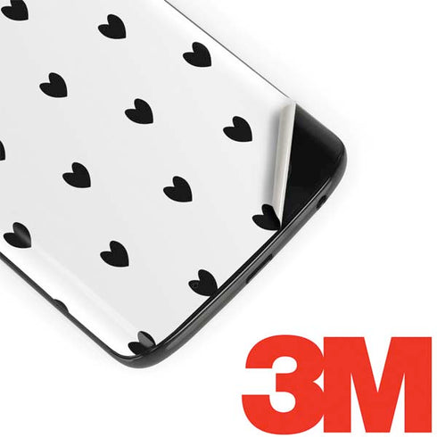 White and Black Hearts Moto G6 Skin