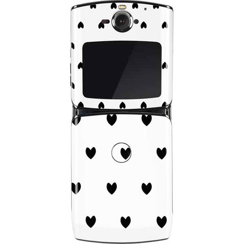 White and Black Hearts Motorola RAZR Skin