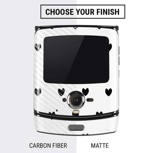White and Black Hearts Motorola RAZR Skin